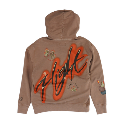 Brown Solid Hoodie Pullover