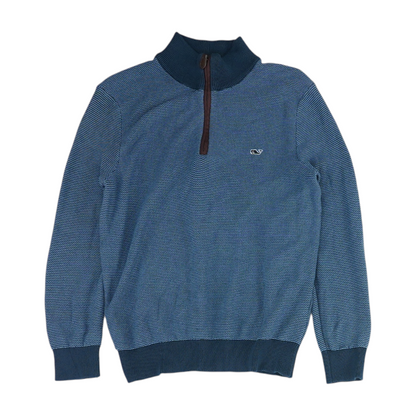 Navy Solid 1/4 Zip Sweater