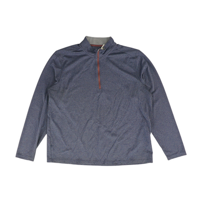 Blue Solid 1/4 Zip Pullover