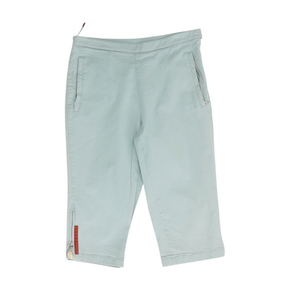 Blue Solid Chino Capris