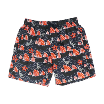 Navy Print Swim Bottom