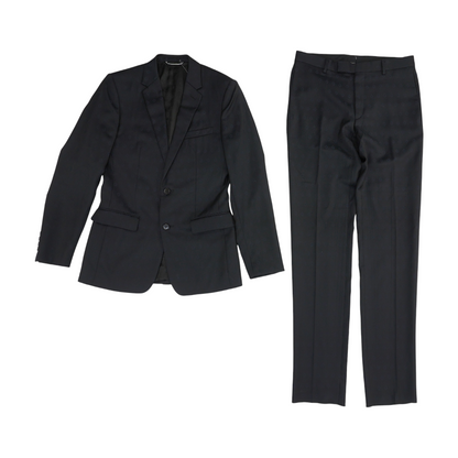 Navy CD Diamond-Print Virgin-Wool Suit