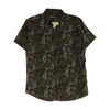 Black Graphic Short Sleeve Button Down