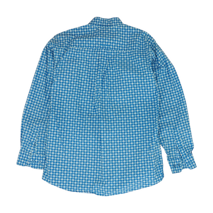 Blue Abstract Long Sleeve Button Down
