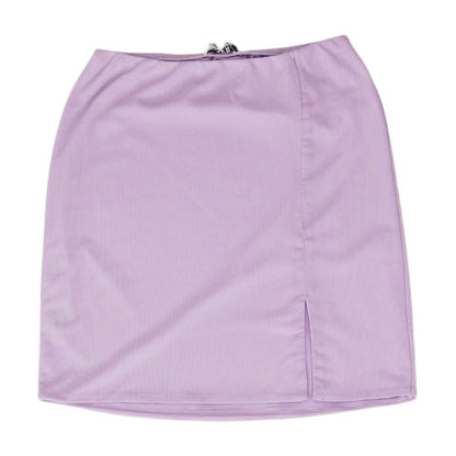 Purple Solid Mini Skirt