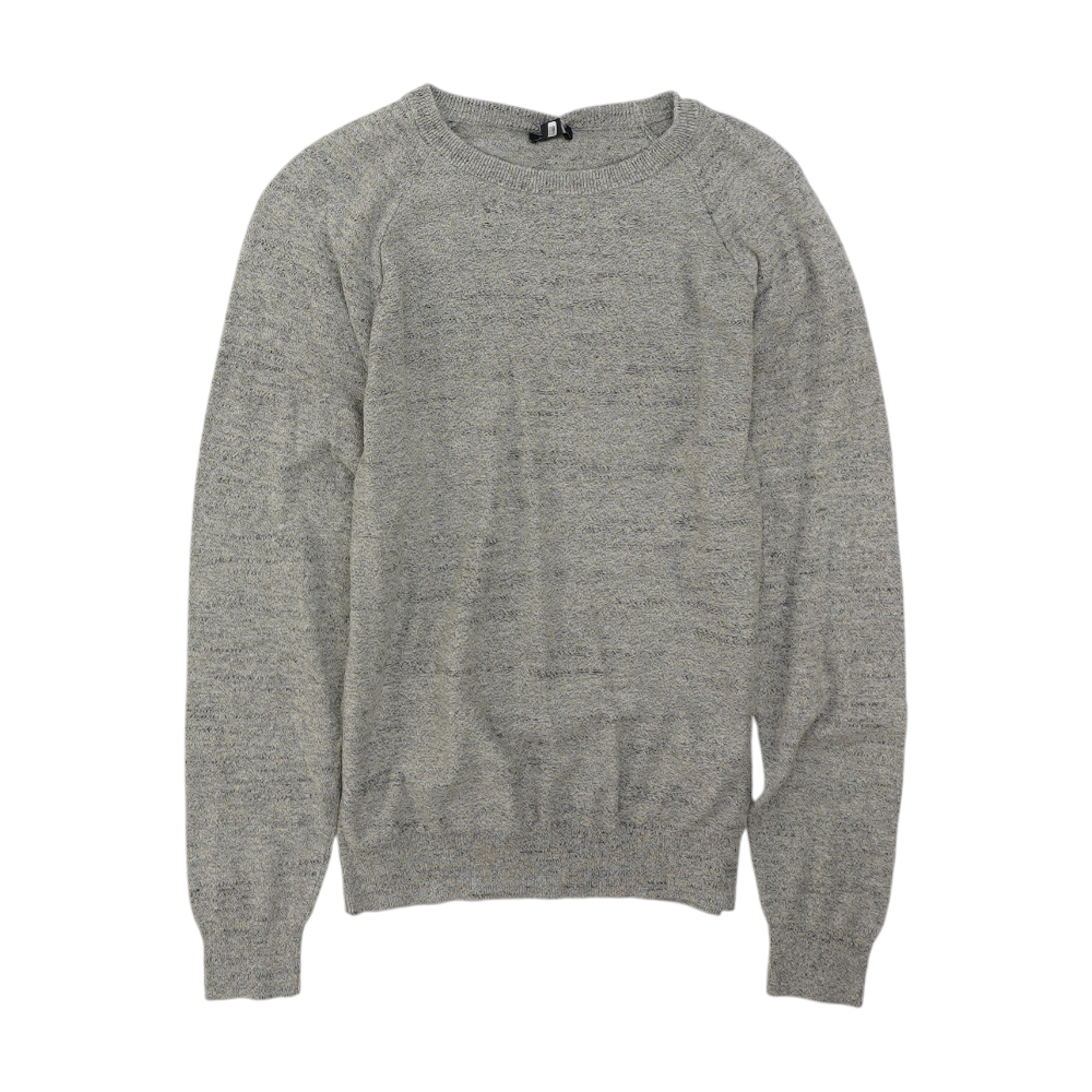 Gray Solid Pullover Sweater