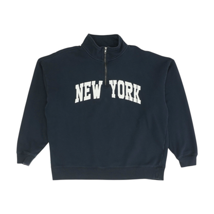 Navy Solid 1/4 Zip Pullover