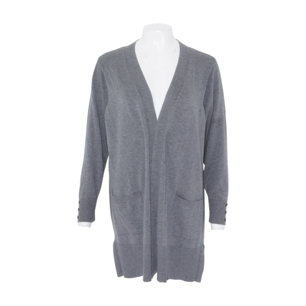 89th & Madison Gray Plus Size Cardigan Sweater – Image 1