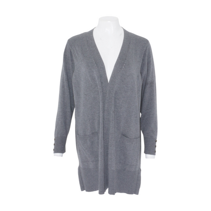 89th & Madison Gray Plus Size Cardigan Sweater – Image 1