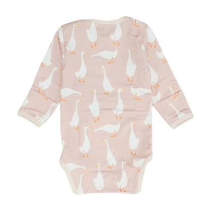 Pink Print Long Sleeve One-Piece