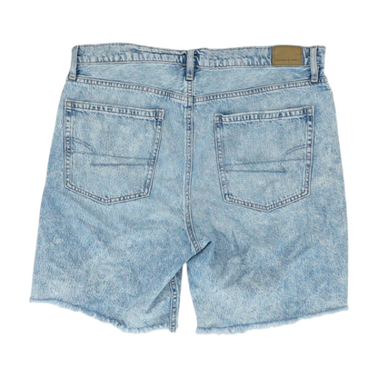 Blue Solid Denim Shorts