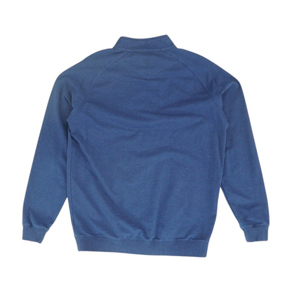 Blue Solid 1/4 Zip Pullover