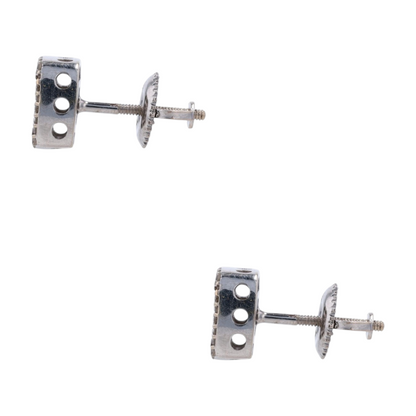 14K White Gold Diamond Stud Earrings