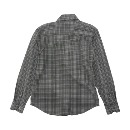 Gray Plaid Long Sleeve Button Down