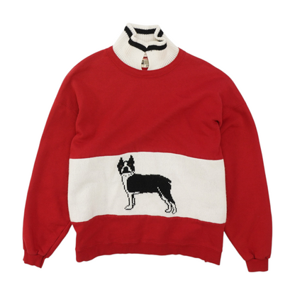Vintage Red Solid Sweatshirt Pullover