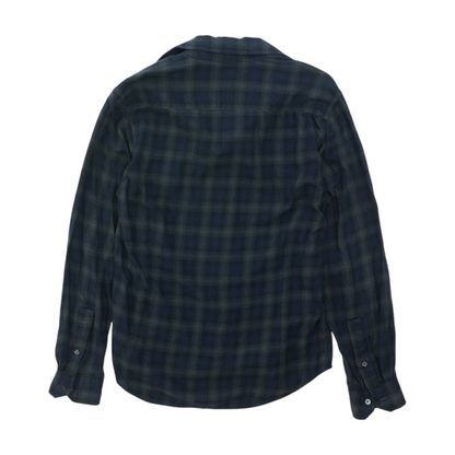 Navy Plaid Flannel Button Down