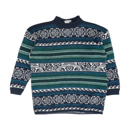 Navy Striped Pullover Sweater
