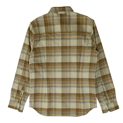 Beige Plaid Flannel Button Down