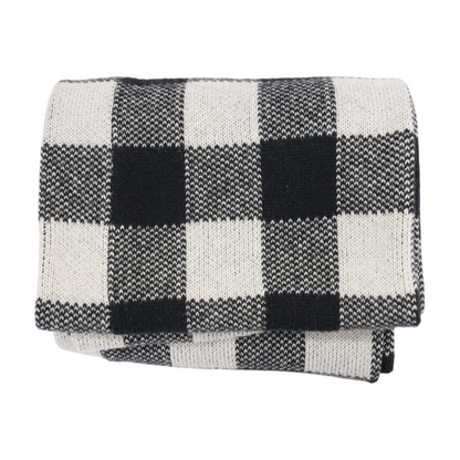 Black Check Nylon Scarf