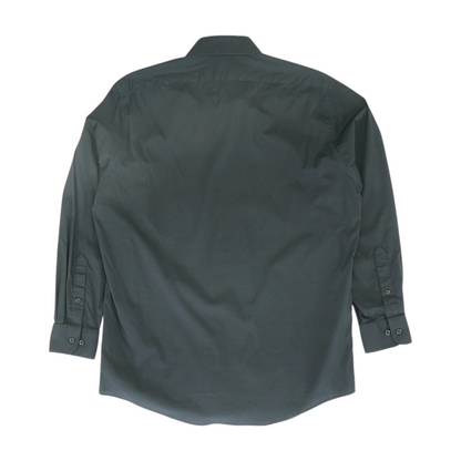 Black Solid Long Sleeve Button Down