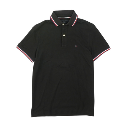 Black Solid Short Sleeve Polo