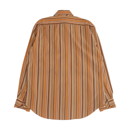 Orange Striped Long Sleeve Button Down