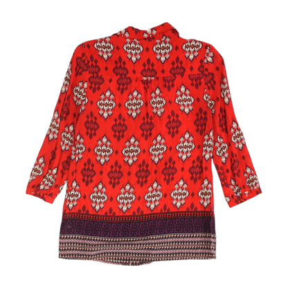 Red Print Blouse