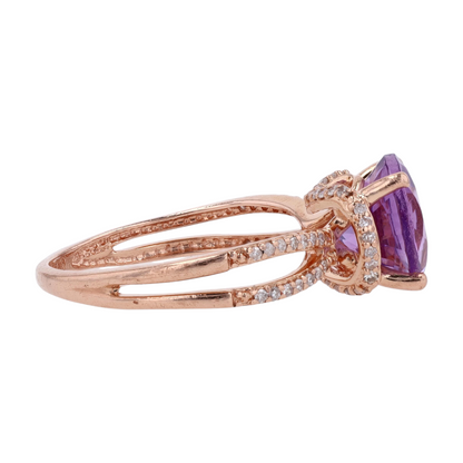 14K Rose Gold Purple Stone Fashion Ring
