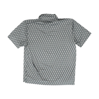 Charcoal Print Short Sleeve Polo
