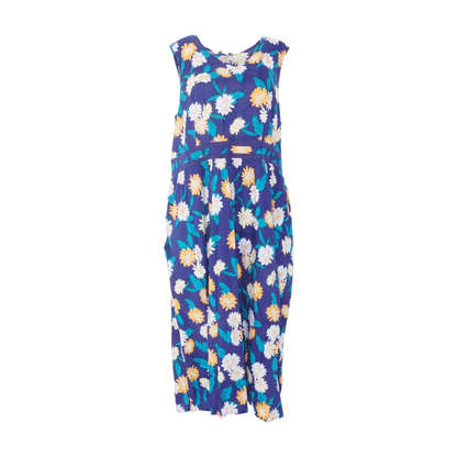 Navy Floral Midi Dress