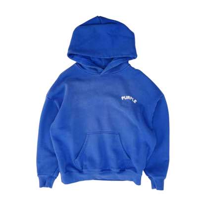 Blue Solid Hoodie Pullover