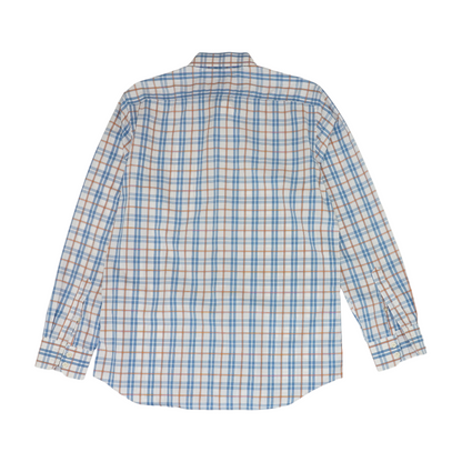 White Plaid Long Sleeve Button Down