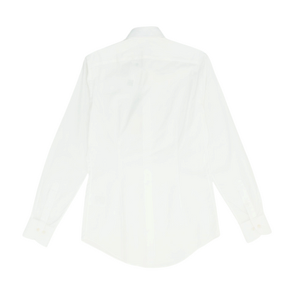 White Solid Long Sleeve Button Down