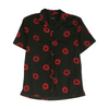 Black Floral Short Sleeve Button Down