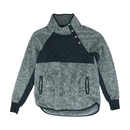 Gray Abstract 1/4 Zip Pullover