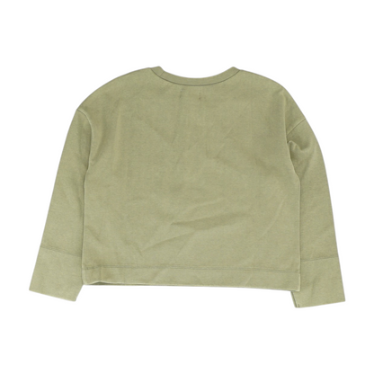 Green Petite Solid Sweatshirt Pullover