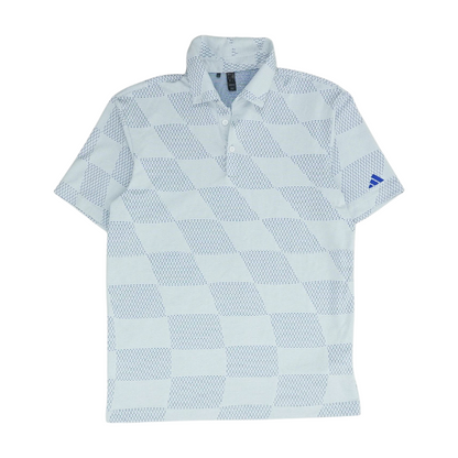 Blue Geometric Short Sleeve Polo