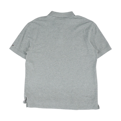 Gray Solid Short Sleeve Polo