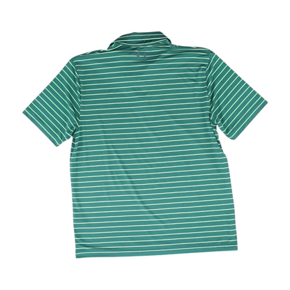 Green Striped Short Sleeve Polo