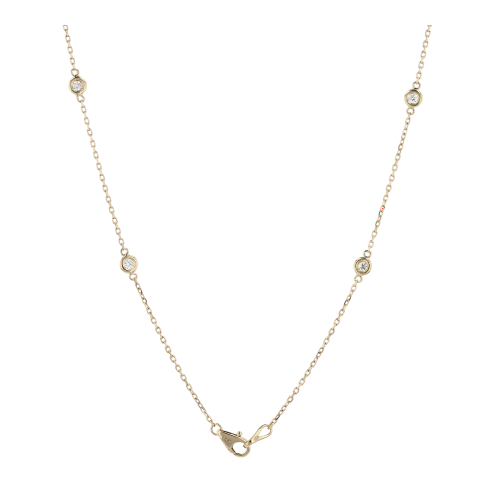 1/2 ctw 14K Yellow Gold Diamond Station Necklace