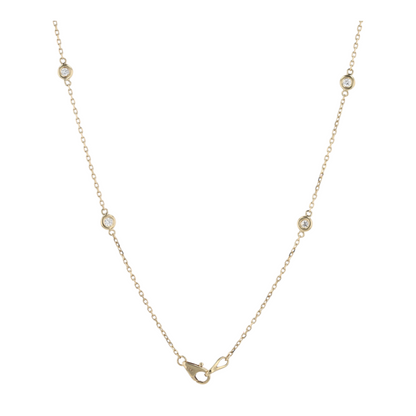 1/2 ctw 14K Yellow Gold Diamond Station Necklace