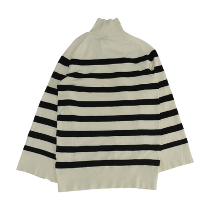 Cream Striped Pullover Sweater