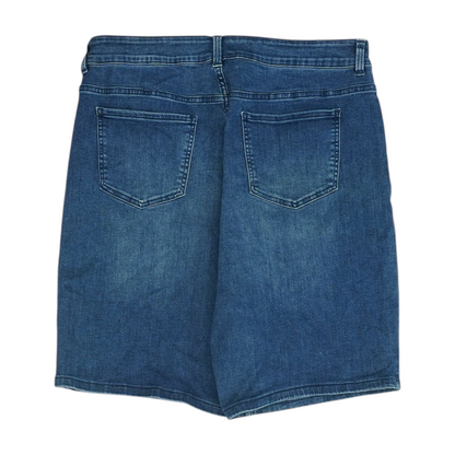 Blue Solid Denim Shorts