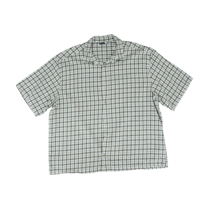 Green Plaid Short Sleeve Button Down
