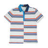 White Striped Short Sleeve Polo
