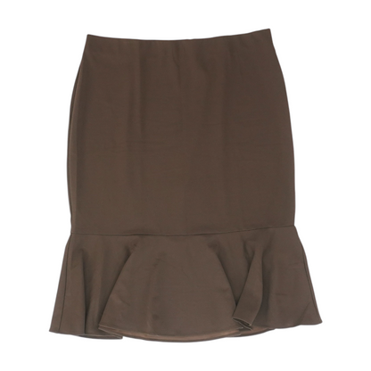 Brown Plus Midi Skirt