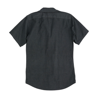 Gray Solid Short Sleeve Button Down