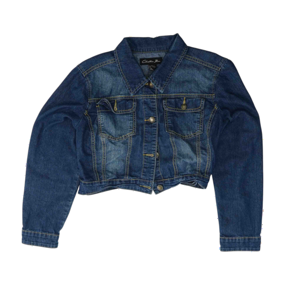 Blue Solid Denim Jacket