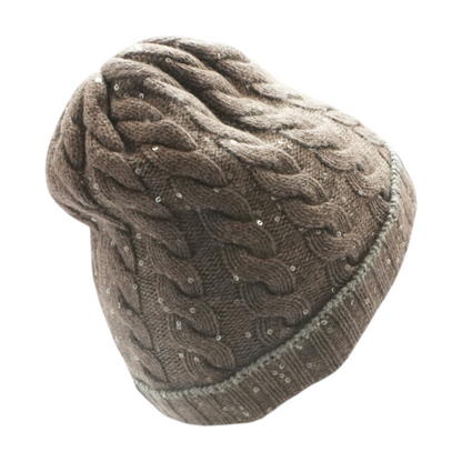Sequin Cashmere Silk Blend Knit Cap