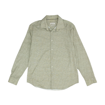 Green Solid Long Sleeve Button Down